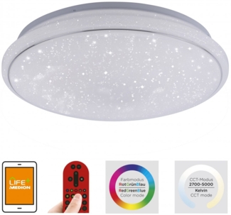 JUST LIGHT 14743-16 LOLAsmart LED Deckenleuchte Sternenhimmel rund 44cm RGBW