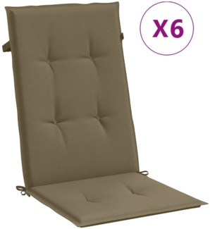 vidaXL Hochlehner-Auflagen 6 Stk. Melange Taupe 120x50x4 cm Stoff 4002438