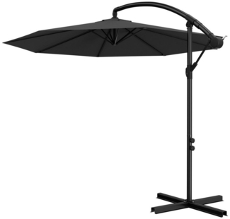 AUFUN Sonnenschirm Balkonschirm mit kurbel/Solar LED, mit Ständer