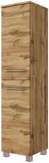 Midischrank >Livorno< in Wotan-Eiche - 30x130x35cm (BxHxT)