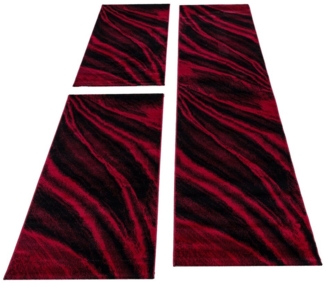 Carpettex Kurzflor-Bettumrandung Abstrakt Wellen Design, Höhe 12 mm, (Bett-Set, 3-tlg, Bettvorlage), Schlafzimmer Teppich Bettumrandung Läufer Set 3 teilig