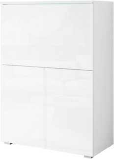 INOSIGN PC-Schrank Vera, Sekretär, Home-Office-Schreibtisch mit LED-Beleuchtung (1 St), Multifunktional mit Stauraum, klappbare Tischfläche, LED, B 90 cm