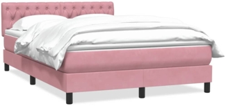 vidaXL Boxspringbett mit Matratze Rosa 140x210 cm Samt 3316502