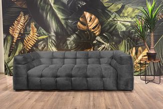 KAWOLA Sofa ROSARIO 4-Sitzer Velvet anthrazit 68 x 105 x 282 cm