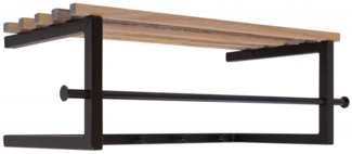 Garderobe Wandgarderobe MARCO mit Hutablage Metall Schwarz lackiert