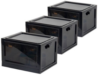 Zedelmaier Aufbewahrungsbox Aufbewahrungsbox abschließbar, faltbar für Medikamente und mehr (3 St, STOS1), stapelbar, für Handys, Süßigkeiten, Snack, Persönlicher Safe