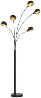 vidaXL Stehlampe 200 cm 5 x E14 Schwarz und Golden 282418