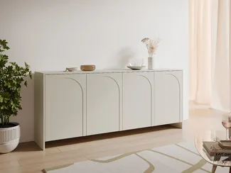 Vente-unique - NALYRA Sideboard Holz, Platte Beige - B 40 cm x H 85 cm x L 198 cm