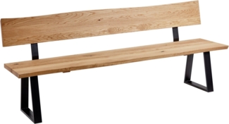 massivline&more Sitzbank Oviedo 4, Bankteil, Esszimmerbank, Küchenbank (1-St), Massivholzbank in Wildeiche geölt, Länge: 200 cm