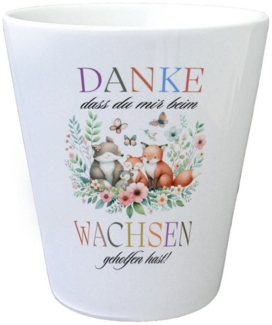 speecheese Blumentopf Waldtiere Blumentopf mit Spruch Danke für Deine Hilfe beim Wachsen