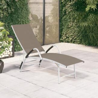 vidaXL Sonnenliege Textilene und Aluminium Taupe 310523