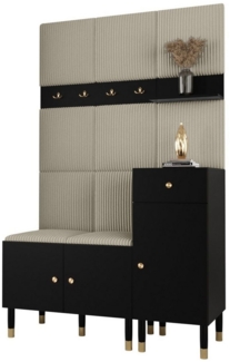 ABIKS MÖBEL Kompaktgarderobe PALERMO Set 5 Garderobe mit gepolsterten Paneelen, Industriell Design