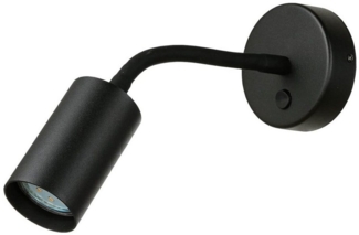 Licht-Erlebnisse Wandleuchte NARVIK FLEX, ohne Leuchtmittel, Wandlampe Schwarz mit Schalter flexibel Leselampe Bett Sofa Lampe