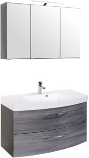 welltime Badmöbel-Set Florida, (2-St), Breite 100 cm, Waschtisch mit gewölbter Form