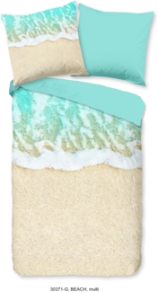 good morning Renforcé Bettwäsche 3 teilig Bettbezug 200x200 cm Kissenbezug 80x80 cm Beach Multi