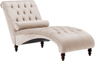 Chaiselongue Samtstoff beige MURET