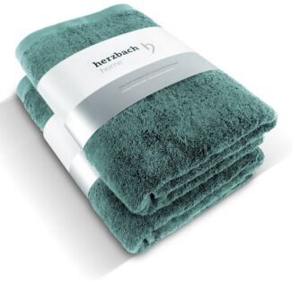 herzbach home Duschtücher Pura 70x140 cm, (2-St), 550g/m², Premium-Qualität, 100% Baumwolle, einfarbig