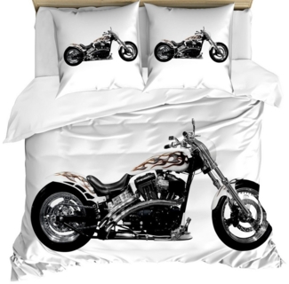 Abakuhaus Bettwäsche weicher Microfaserstoff Allergiker geeignet, kein Verblassen, Microfaser, Hipster Motorrad Power Ride