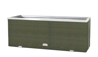 XL Polyrattan Pflanzgefäß 108cm Pflanzkübel Blumentopf Kübel Übertopf Hochbeet