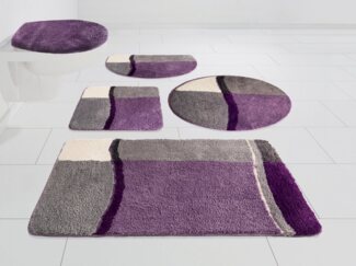 my home Badematte Belio, Badvorleger, Badezimmer Teppich, Höhe 20 mm, rutschhemmend beschichtet, fußbodenheizungsgeeignet, schnell trocknend, strapazierfähig, Kunstfaser, rund, Badematte, Badteppich, Badematten auch als 2 tlg. Set erhältlich, bunt