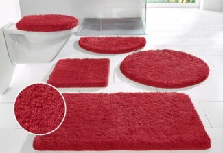 my home Badematte Sanremo, Badvorleger, Badezimmer Teppich, sehr weich, Höhe 30 mm, rutschhemmend beschichtet, fußbodenheizungsgeeignet, schnell trocknend, Polyester, rechteckig, 3-tlg. Stand-WC Set, Badteppich, unifarben, rechteckig, rund & als 3-tlg....
