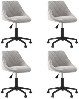 vidaXL Esszimmerstühle 4 Stk. Drehbar Hellgrau Samt [3089010]
