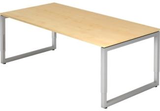 Schreibtisch RS2E O-Fuß eckig 200x100 cm Ahorn Gestellfarbe: Silber