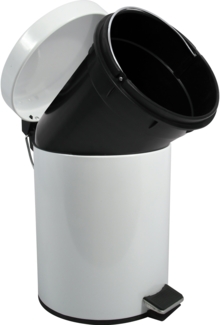 MSV Kosmetikeimer Weiß Mülleimer Treteimer Abfalleimer - 3 Liter – mit Herausnehmbaren Inneneimer