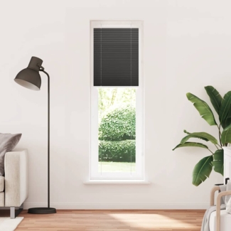 vidaXL Plissee Schwarz 65x200 cm Stoffbreite 64,4 cm Polyester 4015153