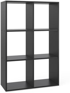 VICCO Raumteiler - 6 Fächer Regal Bücherregal Standregal Hochregal Schwarz