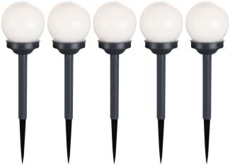 5x LED Solar Kugellampen mit Erdspieß, Durchmesser 10 cm