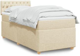 vidaXL Boxspringbett mit Matratze Creme 90x200 cm Stoff 3288875