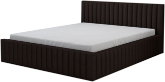 Polsterbett LOG-OM 140x200 ohne Matratze mit Bettkasten und Lattenrost. Farbe: SCHWARZ 14