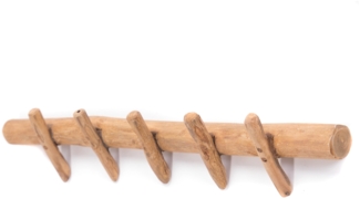 Wandgarderobe Kyra 60 Massivholz, 5 Haken naturfarben