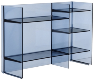 Kartell Sound-Rack, Bambus, blau, 26 x 53 x 75 cm