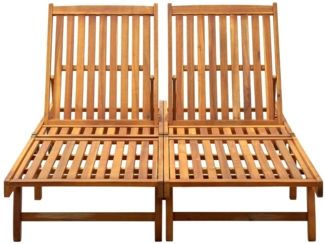 vidaXL Doppel-Sonnenliege Massivholz Akazie 311873