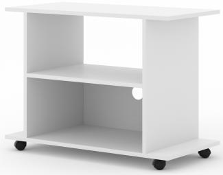 Domando TV Rack Metaponto Modern Breite 80cm, auf Rollen in Weiß Matt