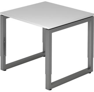 'RS08' Schreibtisch O-Fuß eckig 80x80 cm Grau / Graphit