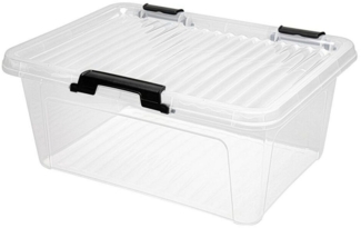 Scharnierboxen 11L 40x30x17cm Transparent Deckel Aufbewahrung Spielzeugkiste