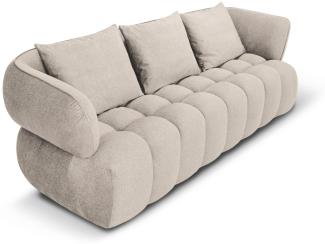 Micadoni Sofa Reese 3-Sitzer Strukturierter Samtstoff Dunkelbeige