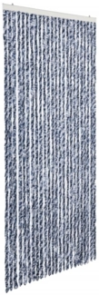 vidaXL Insektenschutz-Vorhang Blau Weiß Silbern 100x220cm Chenille 284275