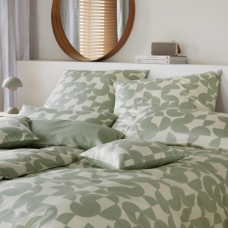 elegante Mako-Satin Bettwäsche Studio Graphic wasabi grün|140x220 cm + 70x90 cm