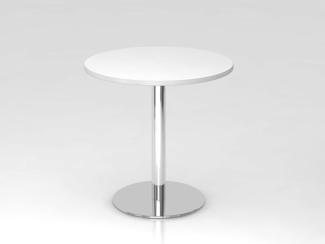 Besprechungstisch STF08 80cm Ø rund Weiß Gestellfarbe: Chrom