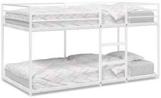vidaXL Etagenbett ohne Matratze Weiß 75x190 cm Stahl 4019881