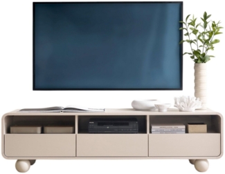 Compleo TV-Schrank 160 cm breit, Japandi design, Rund form, Lowboard ALDOS