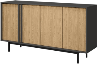 Kommode Agova 4D AL06 (Farbe: Anthrazit / Geölte Eiche)