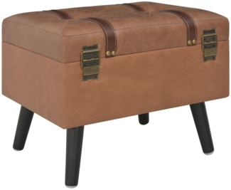 vidaXL Hocker mit Stauraum 40 cm Braun Kunstleder 247531
