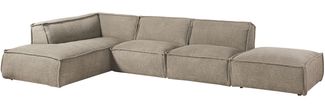 Ecksofa inkl. Hocker 285x220x79 Polyester taupe RAVENNA