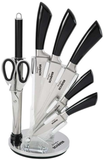 Neuetischkultur Metallic Black Messerblock 8 teiliges Set