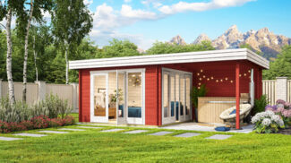 Fjordholz Gartenhaus Modell Karensa 44 Schwedenrot